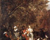 加布里埃尔梅特苏 - Vegetable Market in Amsterdam